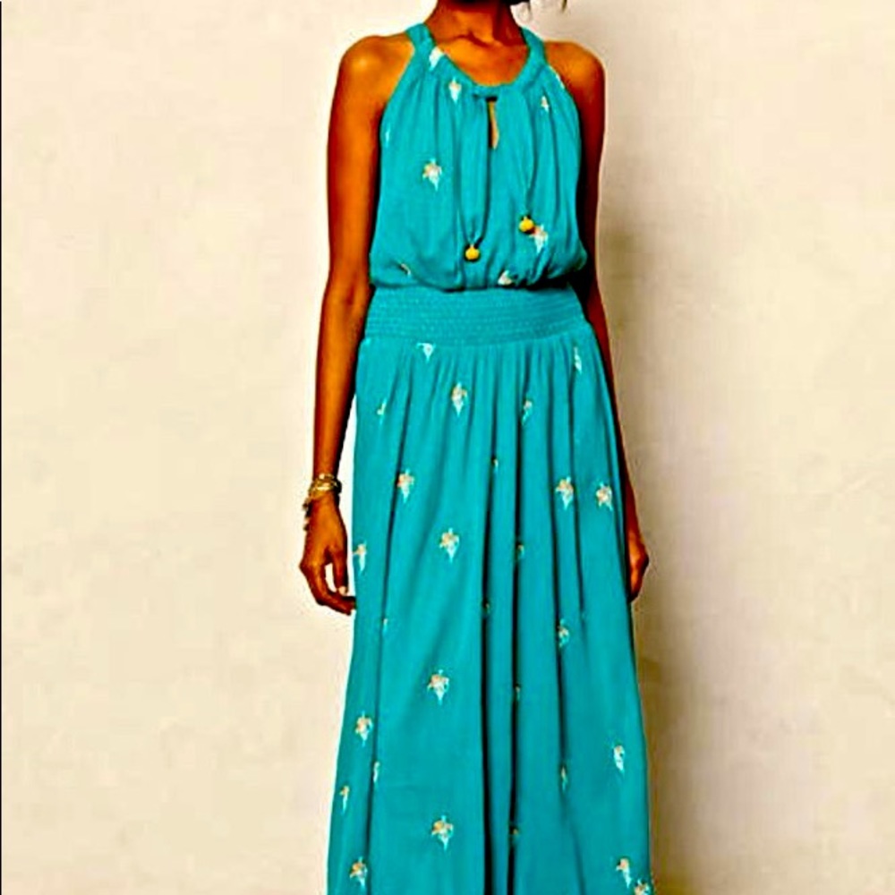 Floreat skyscraper turquoise dress from Anthropologie
